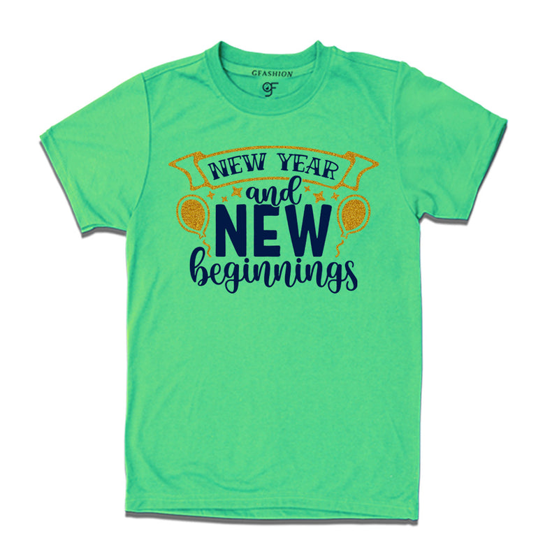 New Year and New Beginnings  T-shirt for Men-Women-Boy-Girl in Pista Green Color avilable @ gfashion.jpg