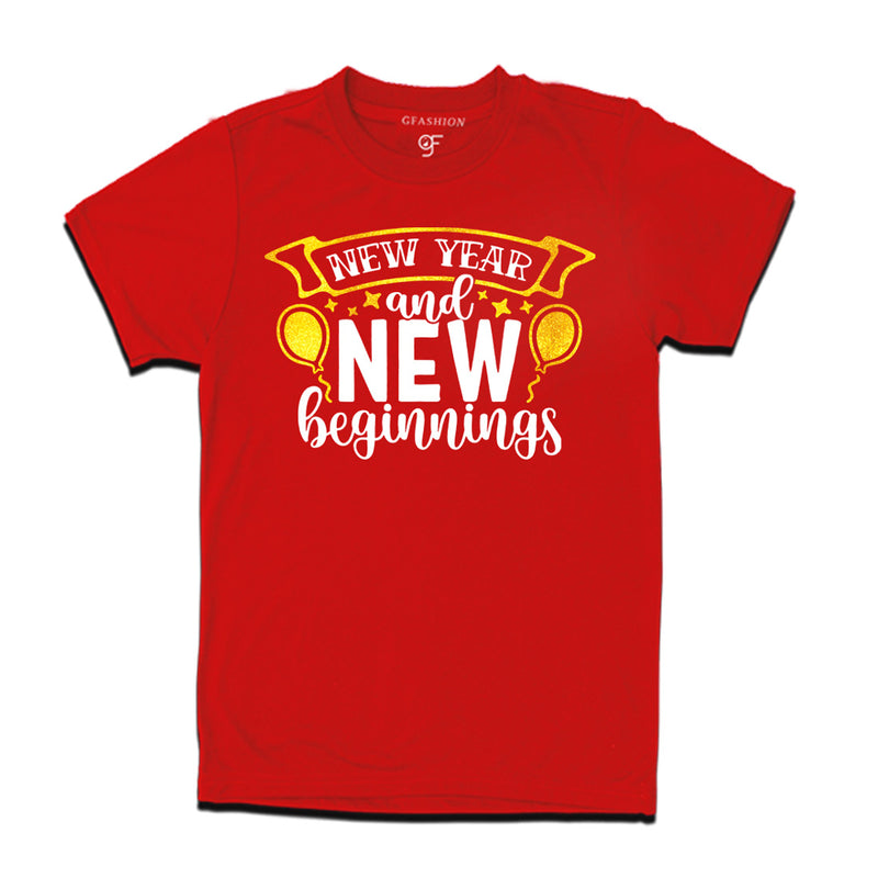 New Year and New Beginnings  T-shirt for Men-Women-Boy-Girl in Red Color avilable @ gfashion.jpg