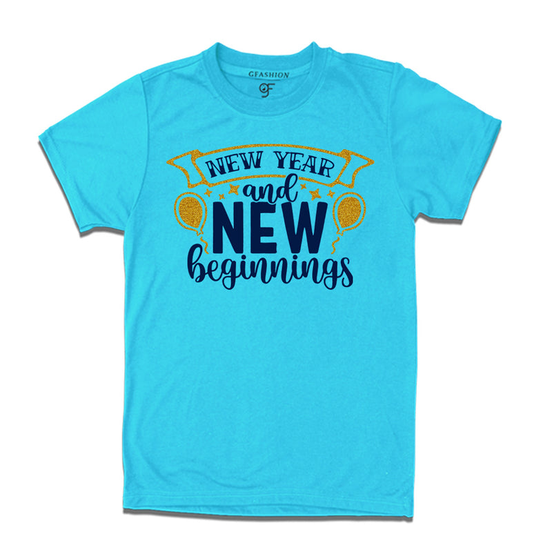 New Year and New Beginnings  T-shirt for Men-Women-Boy-Girl in Sky Blue Color avilable @ gfashion.jpg