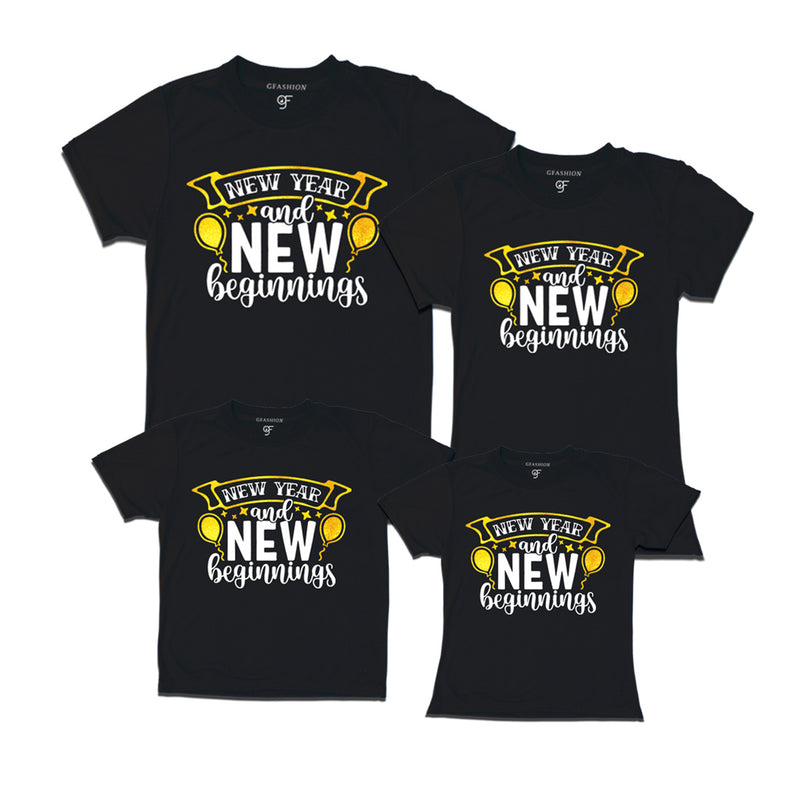 New Year and New Beginnings T-shirts for Family-Friends-Group in Black Color avilable @ gfashion.jpg