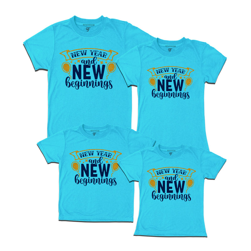 New Year and New Beginnings T-shirts for Family-Friends-Group in Sky Blue Color avilable @ gfashion.jpg