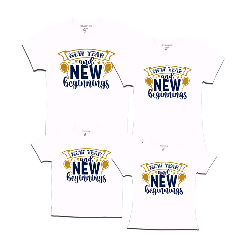 New Year and New Beginnings T-shirts for Family-Friends-Group in White Color avilable @ gfashion.jpg