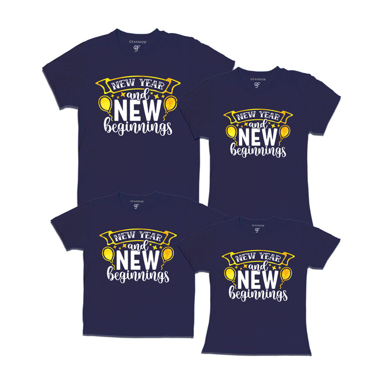 New Year and New Beginnings T-shirts for Family in Navy Color avilable @ gfashion.jpg