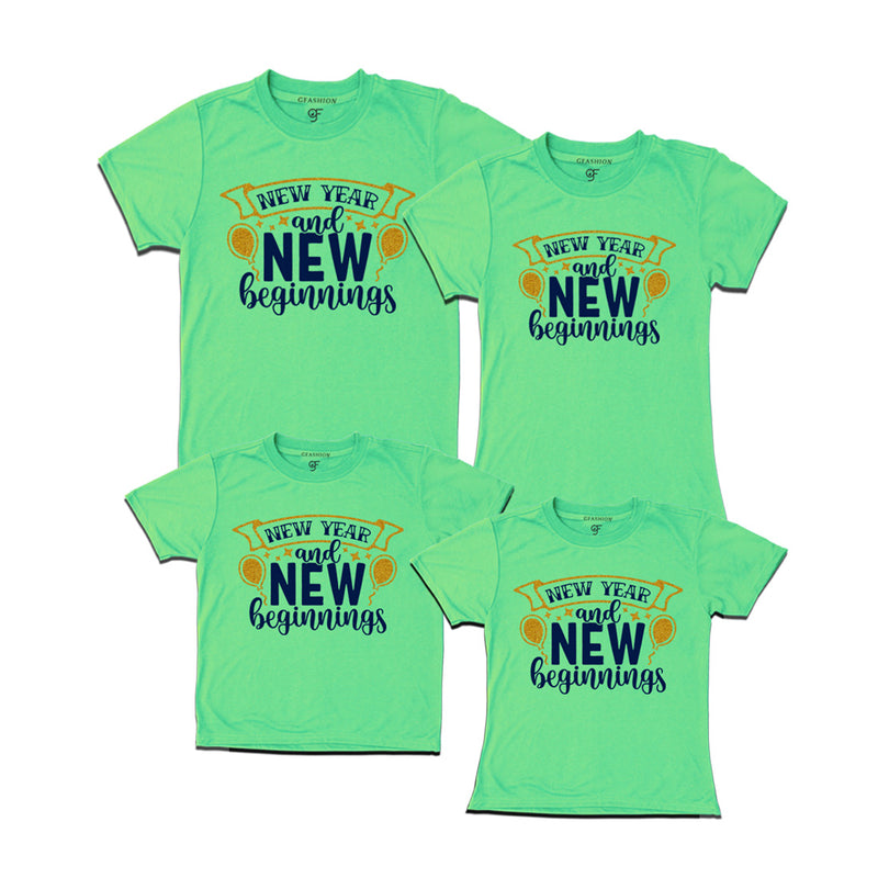New Year and New Beginnings T-shirts for Family in Pista Green Color avilable @ gfashion.jpg