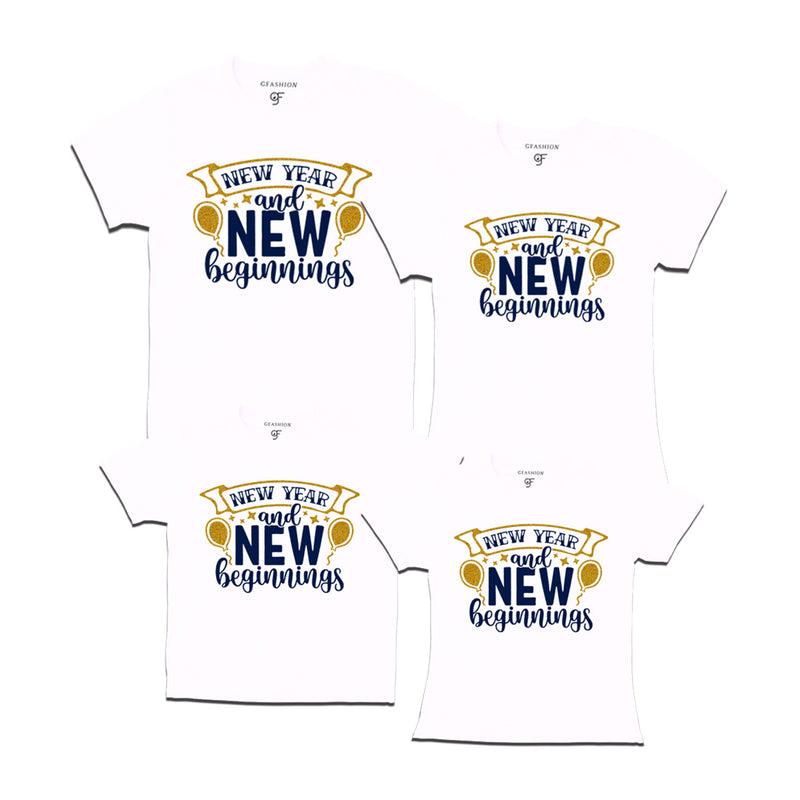 New Year and New Beginnings T-shirts for Family in White Color avilable @ gfashion.jpg