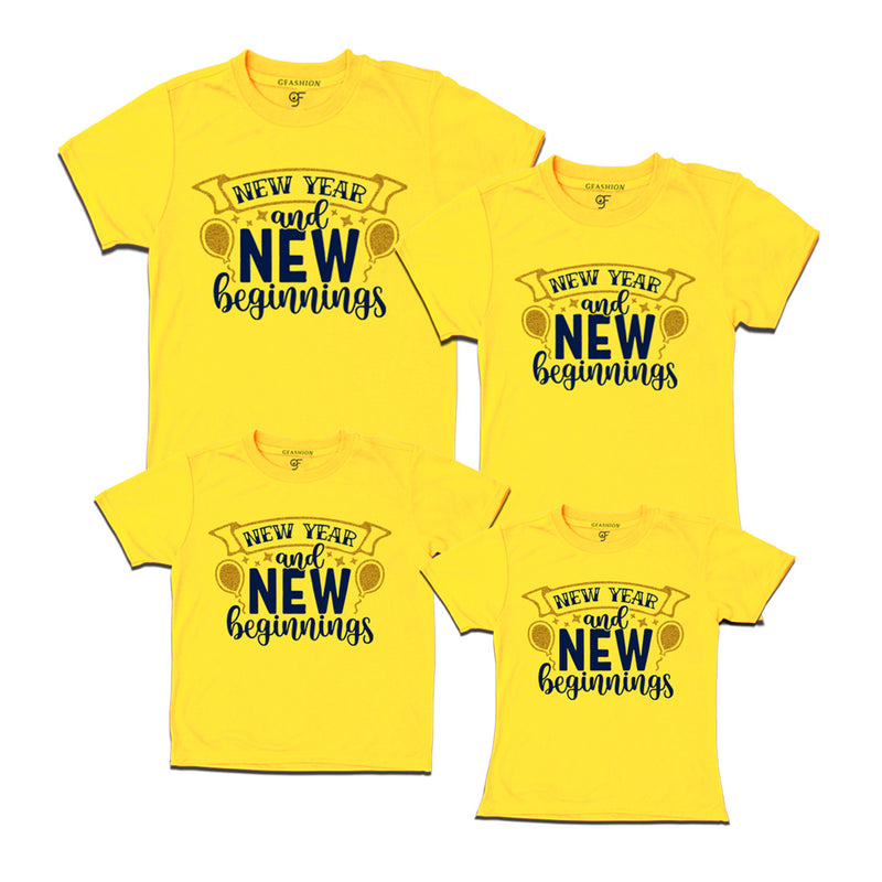 New Year and New Beginnings T-shirts for Family in Yellow Color avilable @ gfashion.jpg