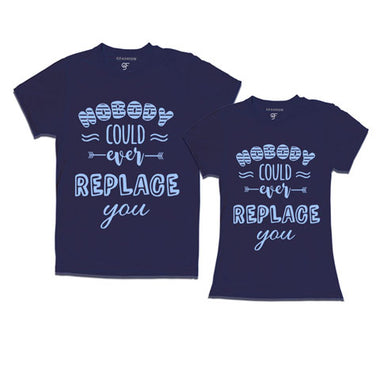 Nobody Could Ever Replace You - Couple T-shirts-navy