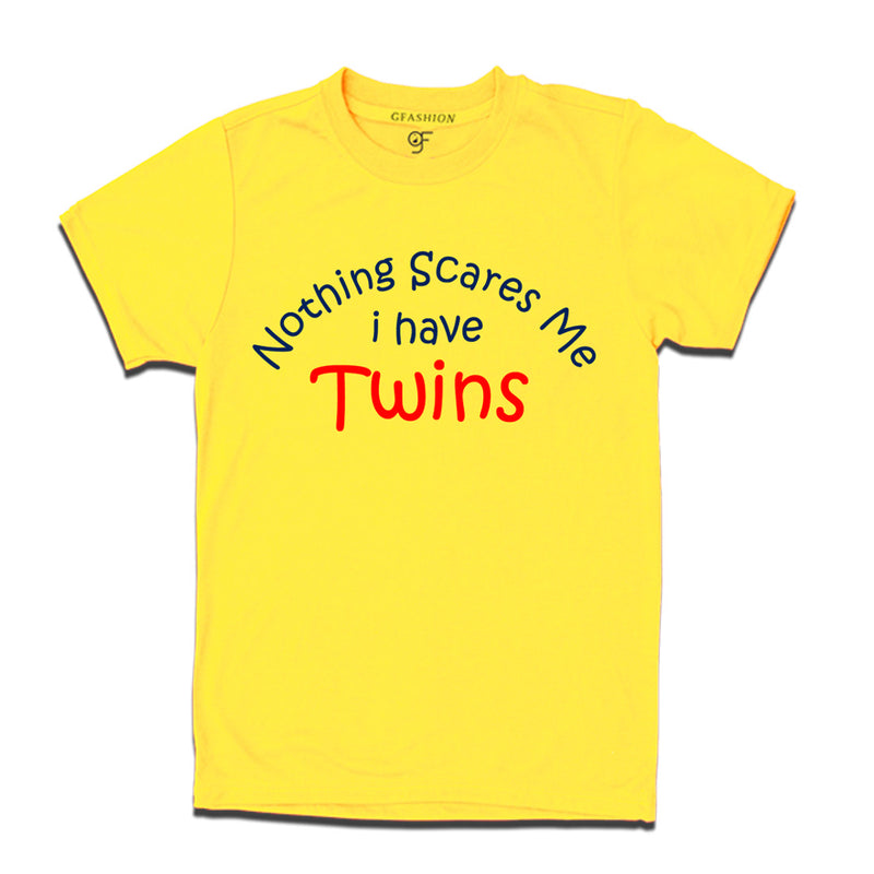Nothing Scares Me I Have Twins T-shirt in Yellow Color available @ Gfashion.jpg