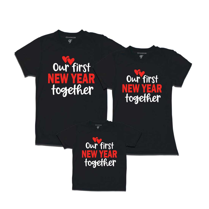 Our First New Year Together Family T-shirts in Black Color avilable @ gfashion.jpg