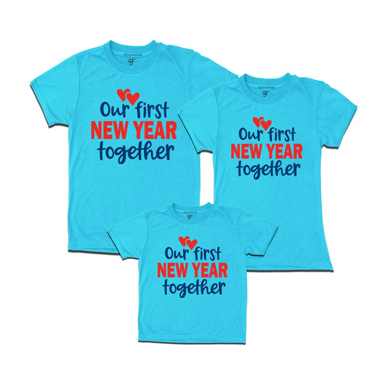 Our First New Year Together Family T-shirts in Sky Blue Color avilable @ gfashion.jpg