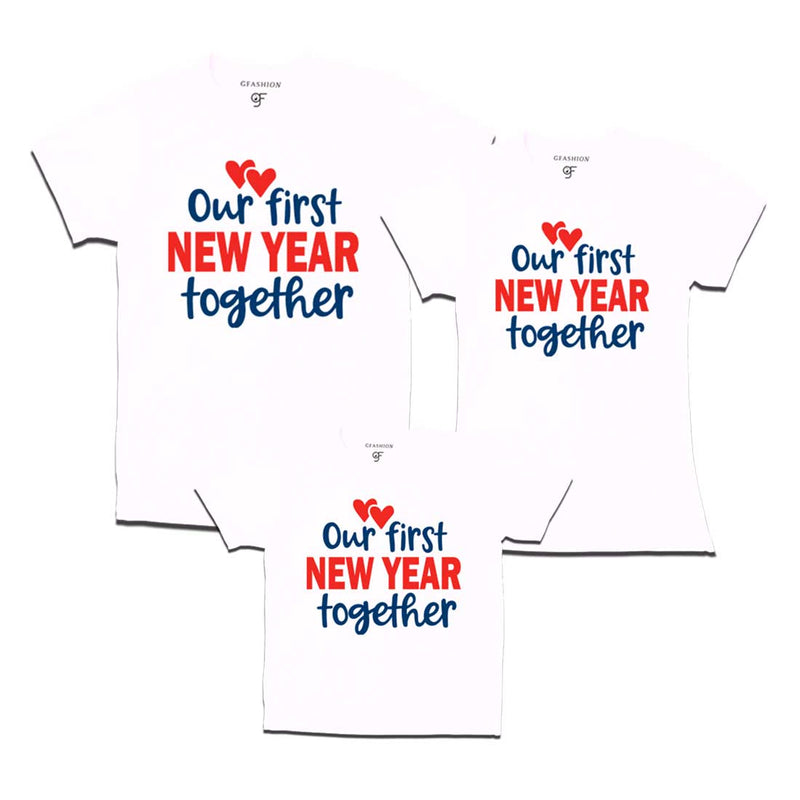 Our First New Year Together Family T-shirts in White Color avilable @ gfashion.jpg