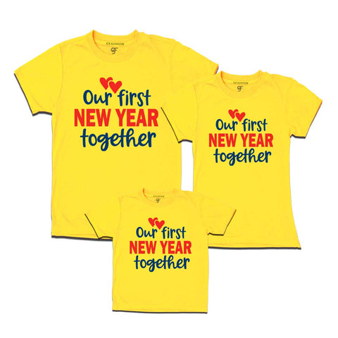 Our First New Year Together Family T-shirts in Yellow Color avilable @ gfashion.jpg