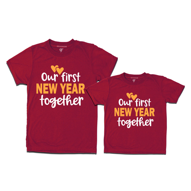 Our First New Year Together T-shirt in Maroon Color avilable @ gfashion.jpg