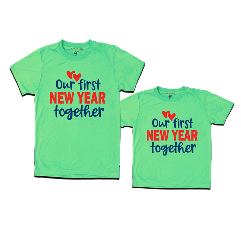 Our First New Year Together T-shirt in Pista Green Color avilable @ gfashion.jpg