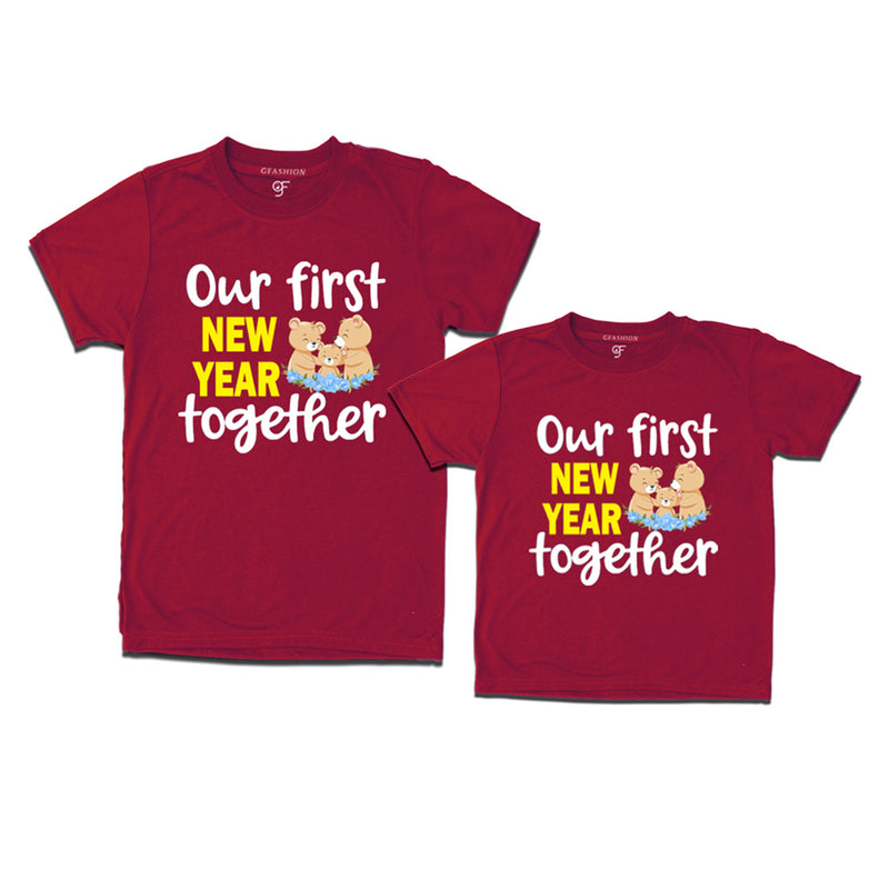 Our First New Year together T-shirts Combo in Maroon Color avilable @ gfashion.jpg