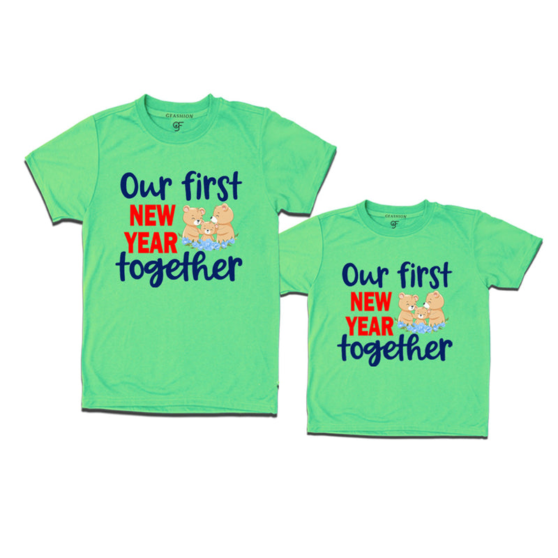 Our First New Year together T-shirts Combo in Pista Green Color avilable @ gfashion.jpg