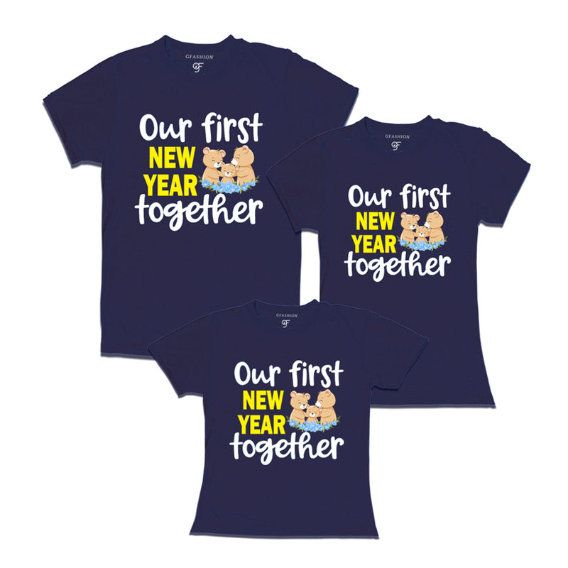Our First New Year together T-shirts for Dad Mom and Daughter in Navy Color avilable @ gfashion.jpg