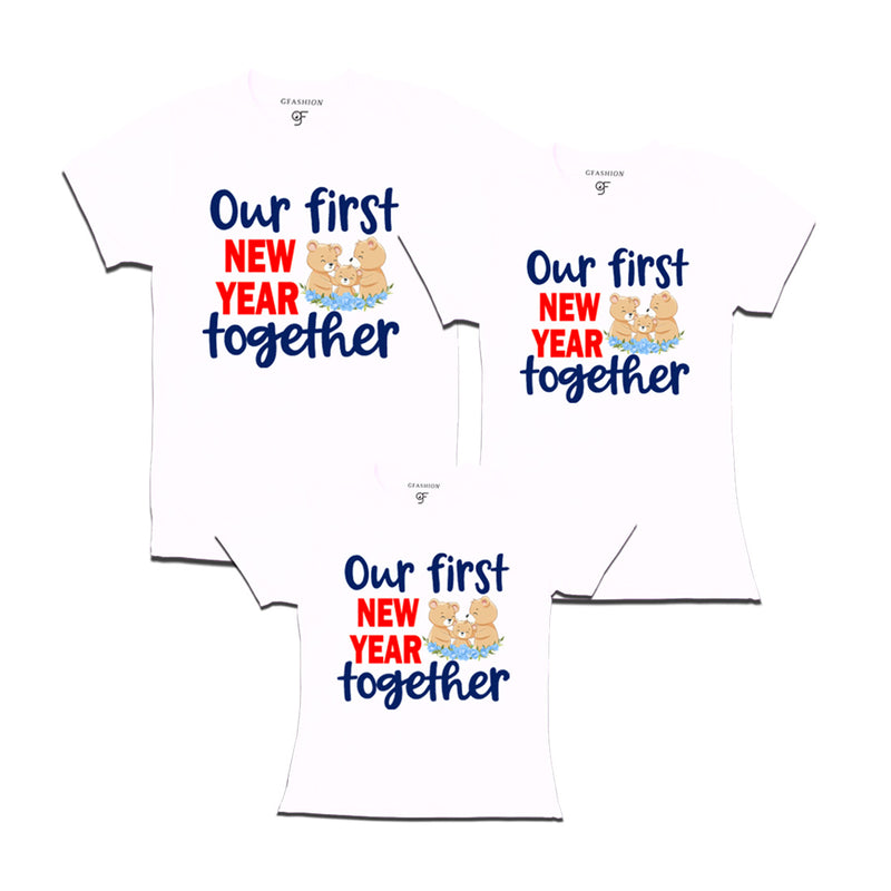 Our First New Year together T-shirts for Dad Mom and Daughter in White Color avilable @ gfashion.jpg