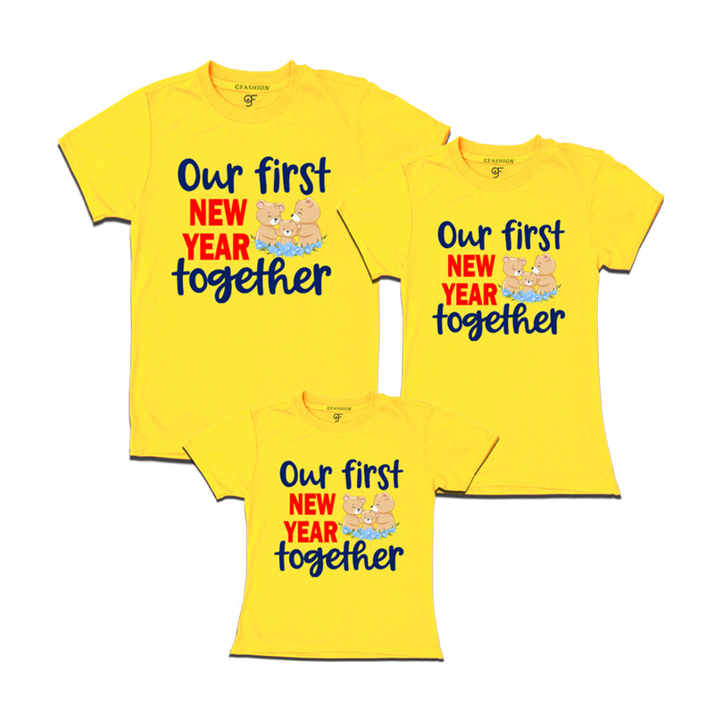 Our First New Year together T-shirts for Dad Mom and Daughter in Yellow Color avilable @ gfashion.jpg