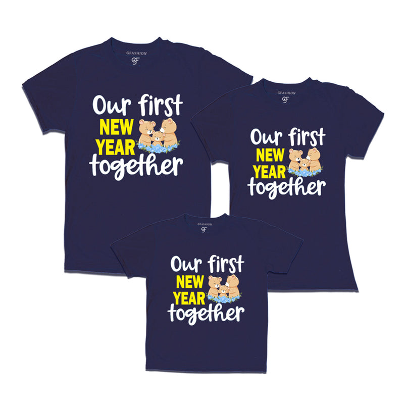 Our First New Year together T-shirts for Dad Mom and Son in Navy Color avilable @ gfashion.jpg