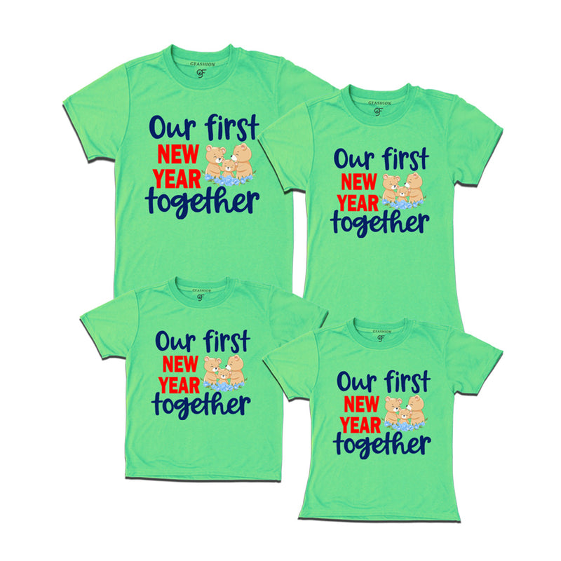 Our First New Year together T-shirts for Family in Pista Green Color avilable @ gfashion.jpg