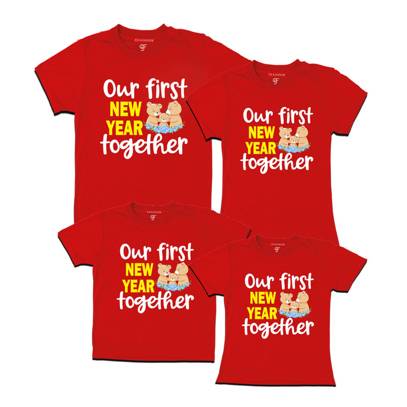 Our First New Year together T-shirts for Family in Red Color avilable @ gfashion.jpg