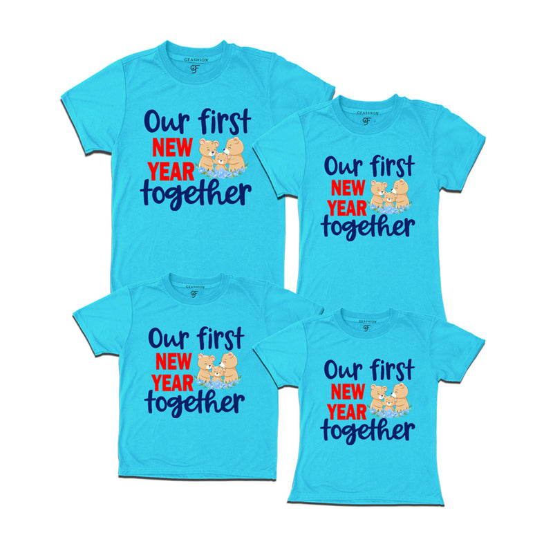 Our First New Year together T-shirts for Family in Sky Blue Color avilable @ gfashion.jpg