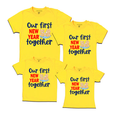 Our First New Year together T-shirts for Family in Yellow Color avilable @ gfashion.jpg