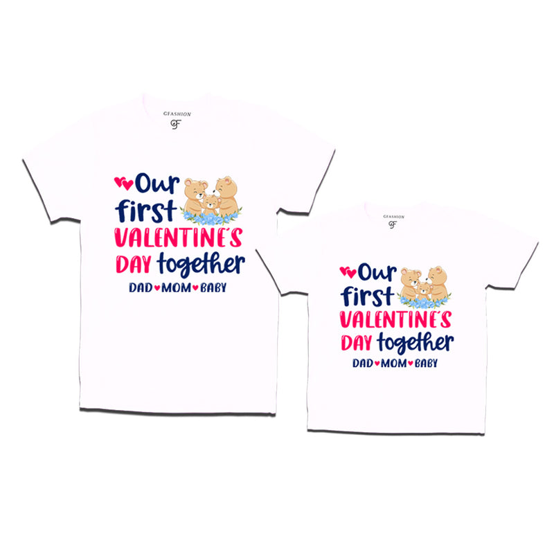Our First Valentine's Day Together Combo T-shirts in White Color available @ gfashion.jpg