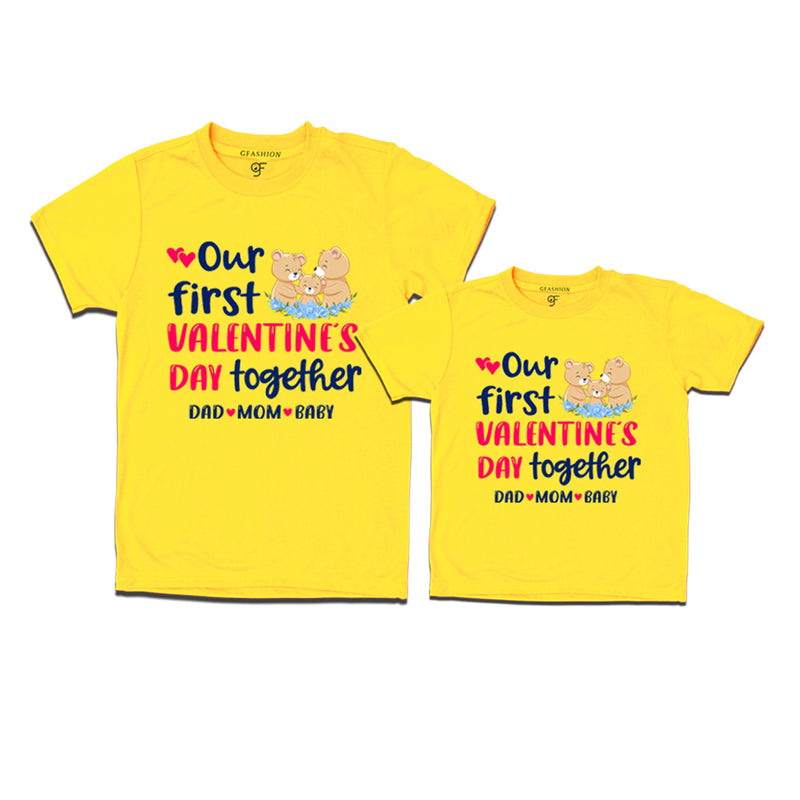 Our First Valentine's Day Together Combo T-shirts in Yellow Color available @ gfashion.jpg