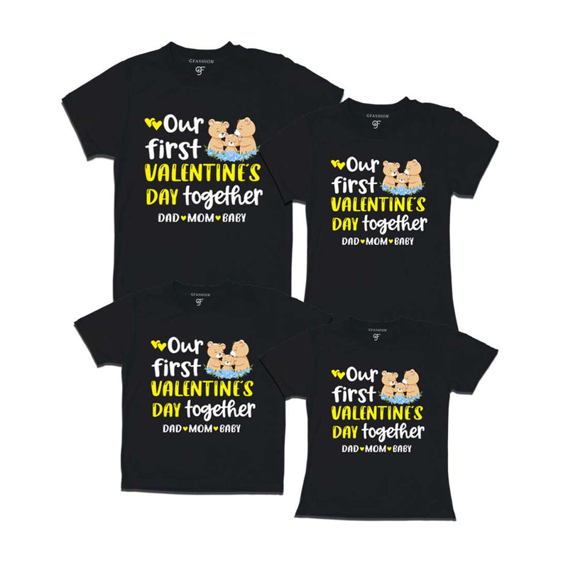 Our First Valentine's Day Together Family T-shirts in Black Color available @ gfashion.jpg