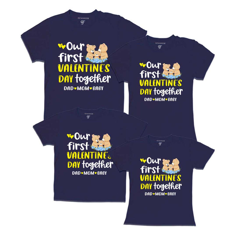 Our First Valentine's Day Together Family T-shirts in Navy Color available @ gfashion.jpg