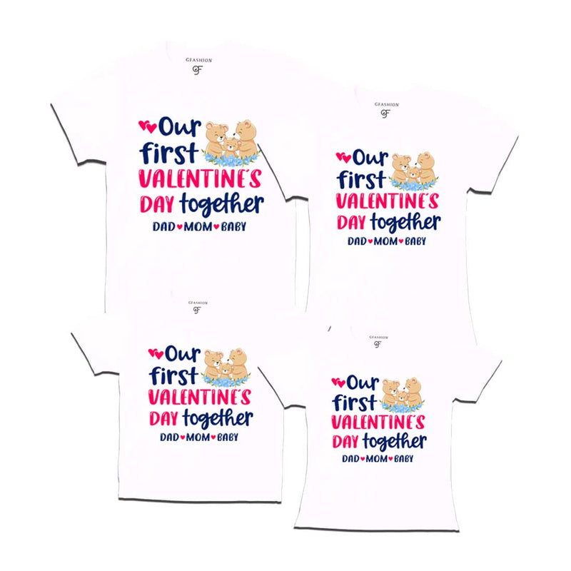 Our First Valentine's Day Together Family T-shirts in White Color available @ gfashion.jpg