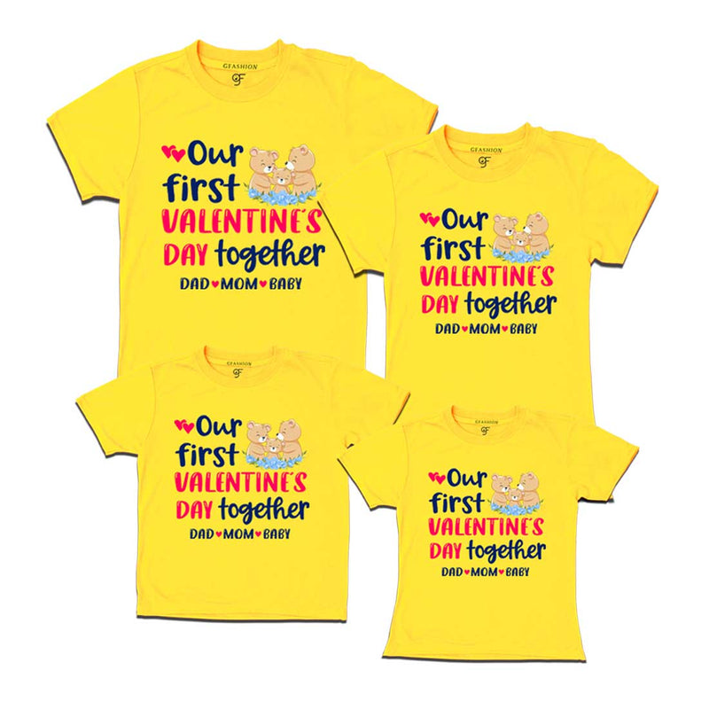 Our First Valentine's Day Together Family T-shirts in Yellow Color available @ gfashion.jpg