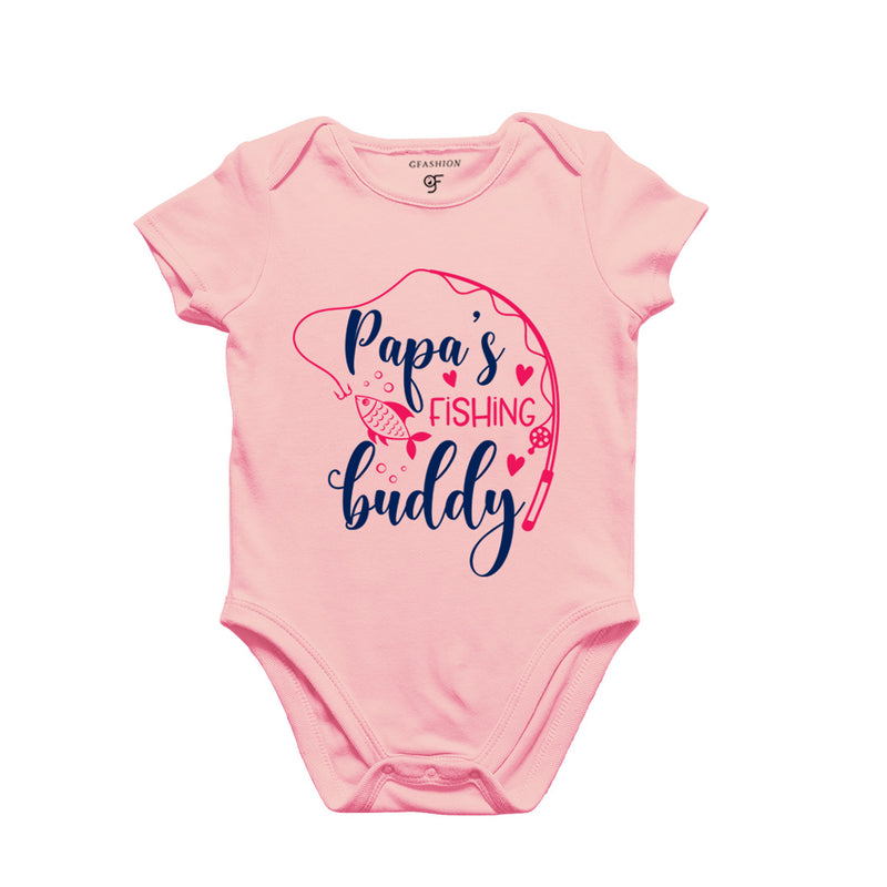 Papa's Fishing Buddy-Baby Bodysuit or Rompers or Onesie in Pink Color available @ gfashion.jpg