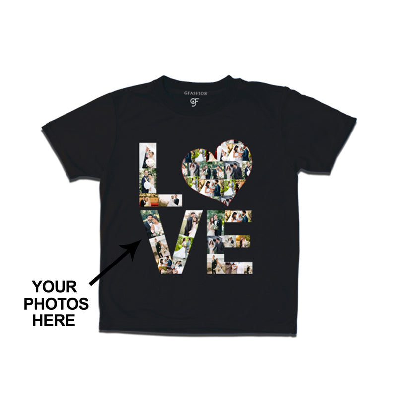 Photo Design with Love Customized Boy T-shirt in Black Color available @ gfashion.jpg