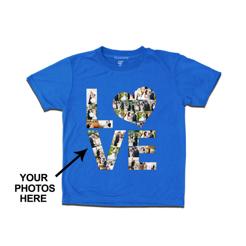 Photo Design with Love Customized Boy T-shirt in Blue Color available @ gfashion.jpg