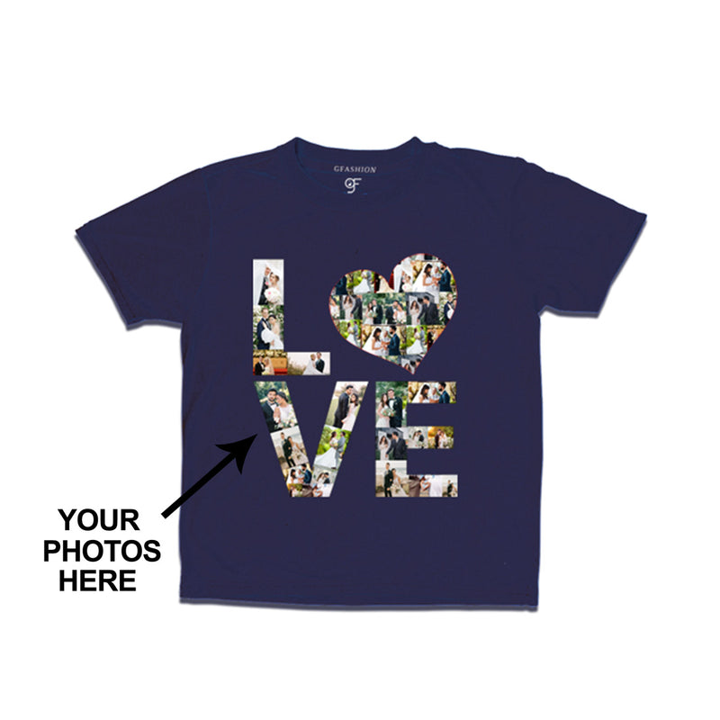 Photo Design with Love Customized Boy T-shirt in Navy Color available @ gfashion.jpg
