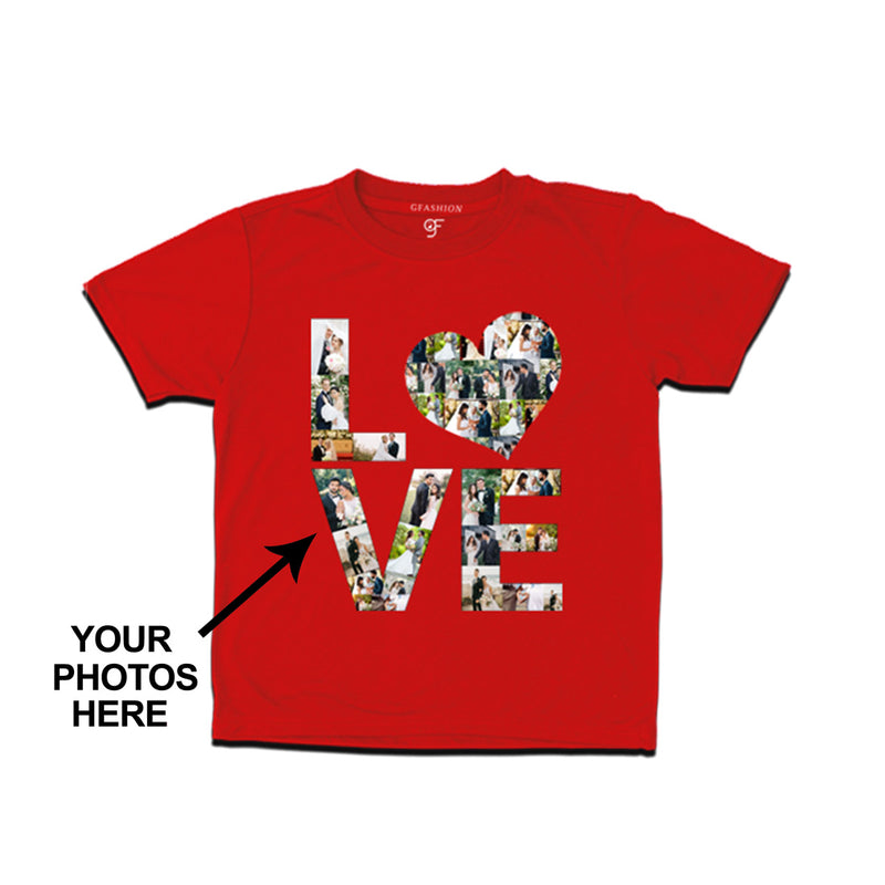 Photo Design with Love Customized Boy T-shirt in Red Color available @ gfashion.jpg