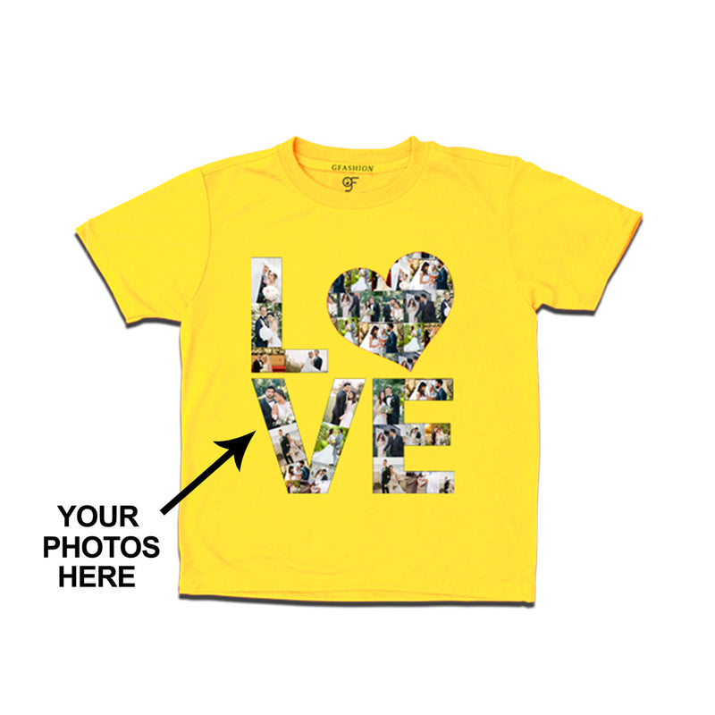Photo Design with Love Customized Boy T-shirt in Yellow Color available @ gfashion.jpg