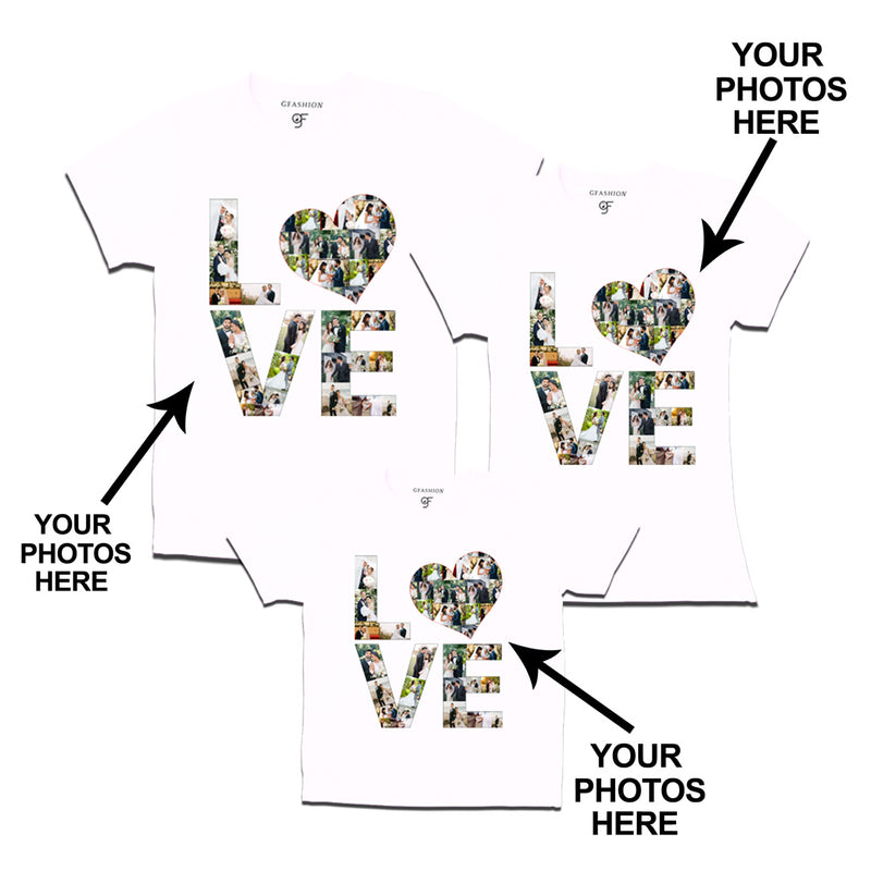 Photo Design with Love Customized Dad,Mom and Son T-shirts in White Color available @ gfashion.jpg