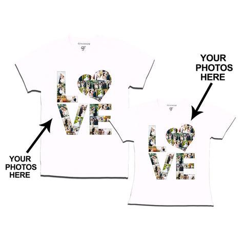 Photo Design with Love Customized Dad and Daughter T-shirts in White Color available @ gfashion.jpg