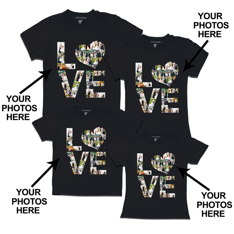Photo Design with Love Customized Family T-shirts in Black Color available @ gfashion.jpg
