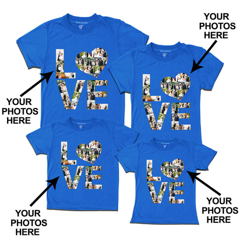 Photo Design with Love Customized Family T-shirts in Blue Color available @ gfashion.jpg