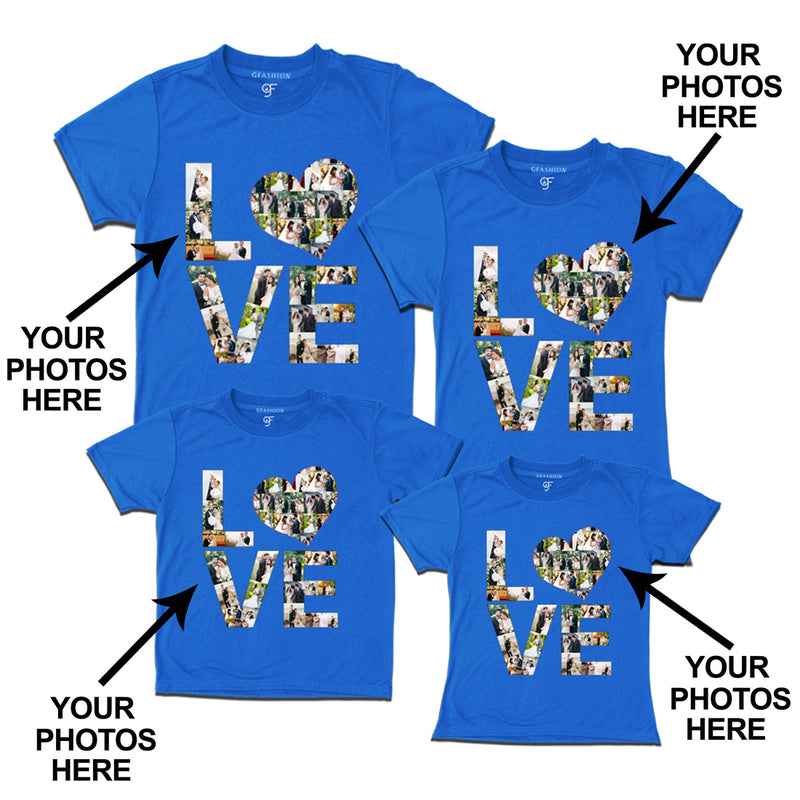 Photo Design with Love Customized Family T-shirts in Blue Color available @ gfashion.jpg