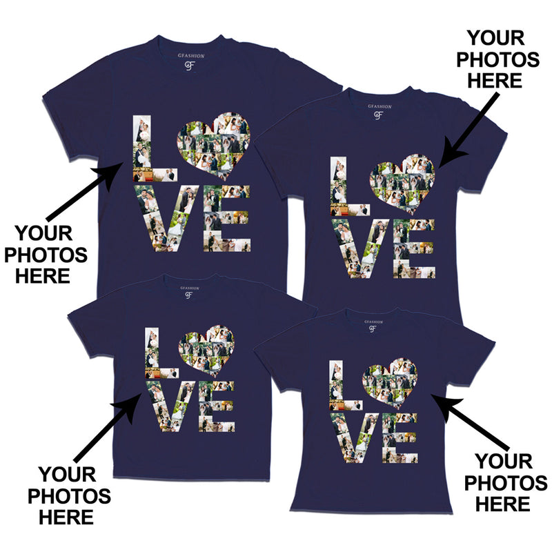 Photo Design with Love Customized Family T-shirts in Navy Color available @ gfashion.jpg