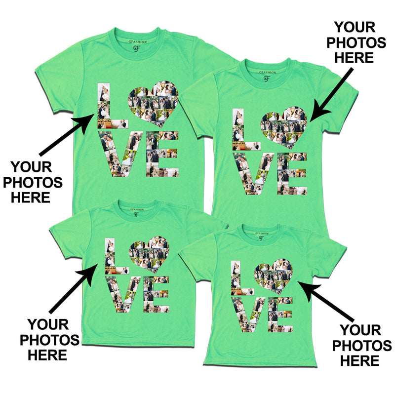 Photo Design with Love Customized Family T-shirts in Pista Green Color available @ gfashion.jpg