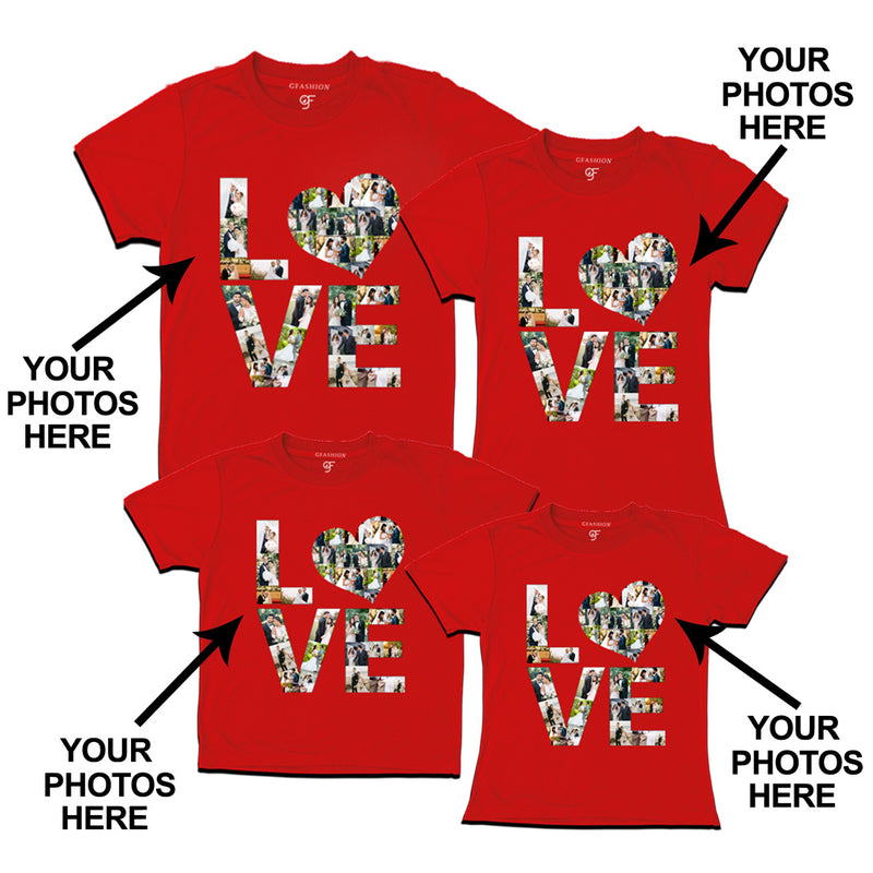 Photo Design with Love Customized Family T-shirts in Red Color available @ gfashion.jpg