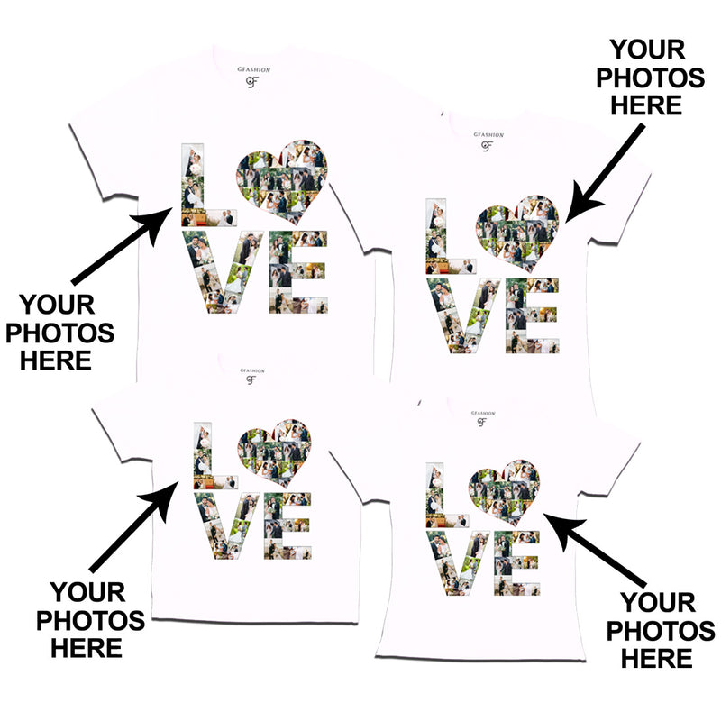 Photo Design with Love Customized Family T-shirts in White Color available @ gfashion.jpg