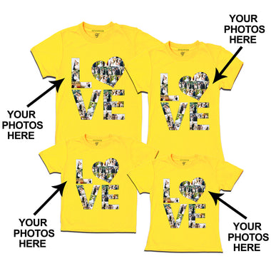 Photo Design with Love Customized Family T-shirts in Yellow Color available @ gfashion.jpg
